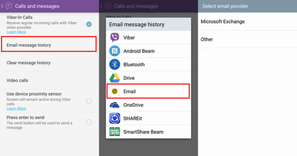 Cómo enviar un correo electrónico al historial de chat de Viber a la PC