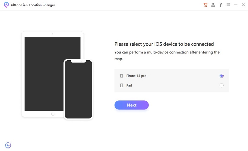 Seleccione un iPhone para cambiar la ubicación