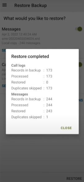 Copia de seguridad y restauración de SMS 4