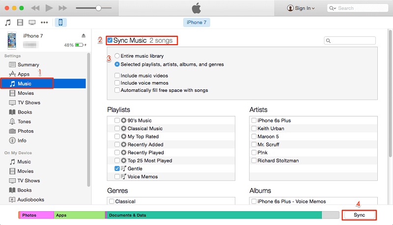 Transferir mp3 a iPhone con iTunes