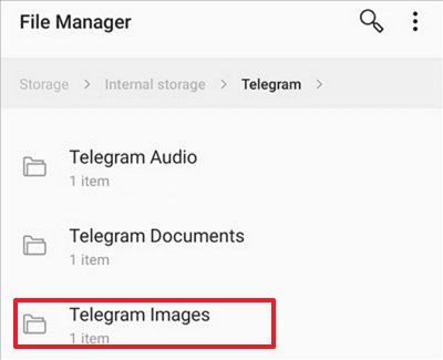 carpeta de imágenes de telegrama