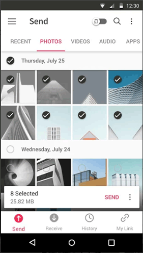 Aplicación de transferencia de iOS a Android como enviar cualquier lugar