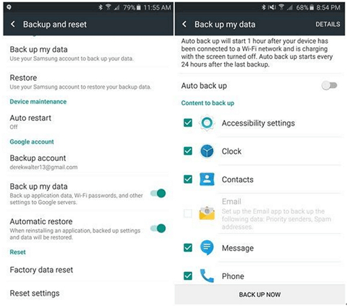 Cómo transferir contactos de un teléfono Samsung a otro a través de Google Backup