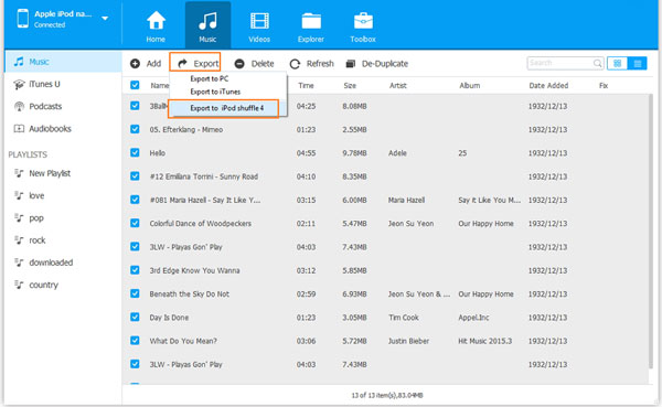 Cómo transferir música de iPhone a iPad con transferencia de iOS