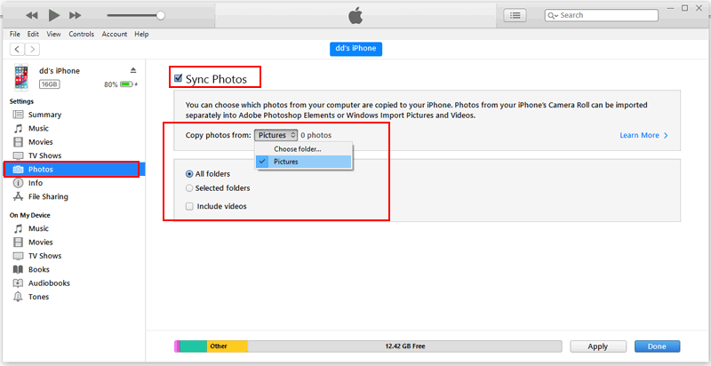 Comparta fotos del iPhone antiguo al nuevo sin Airdrop por iTunes