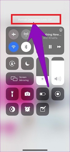 Turn of Portrait Orientation Lock