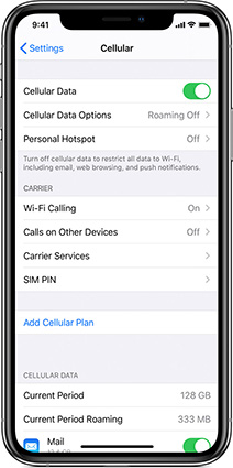 Deshabilitar datos celulares