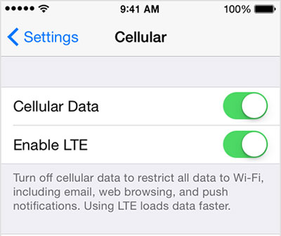Use datos celulares para navegar en Internet