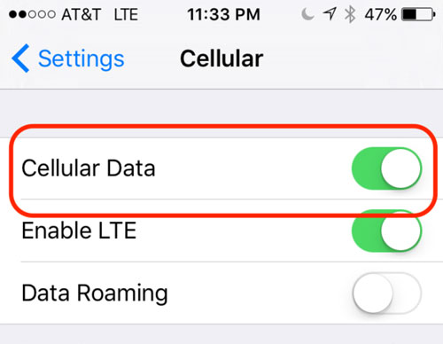 corrige no enviar video de iPhone a Android inspeccionando datos celulares
