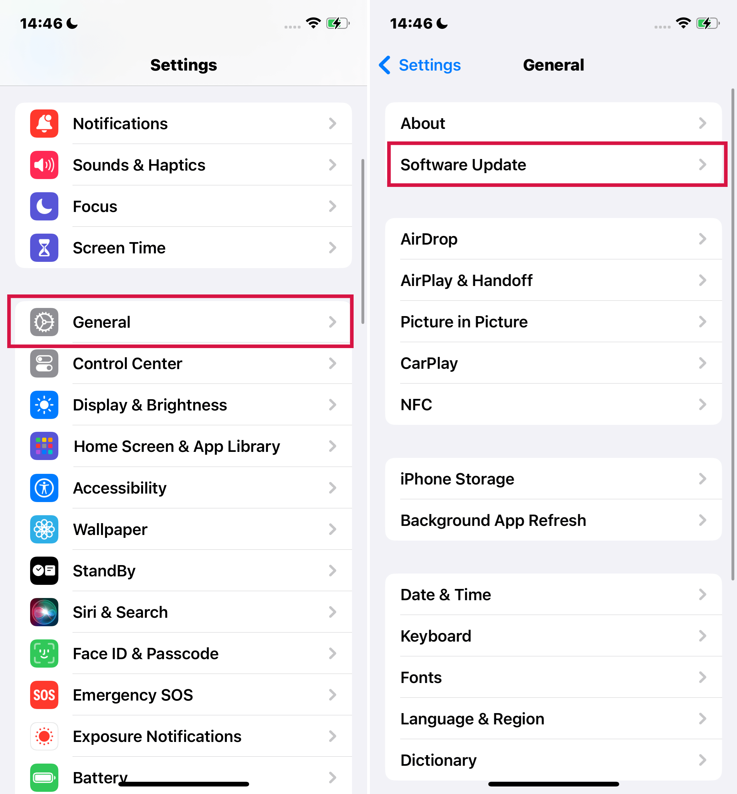 Actualizar iOS a través de la aplicación de configuración de iPhone