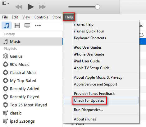 Use la última versión de iTunes