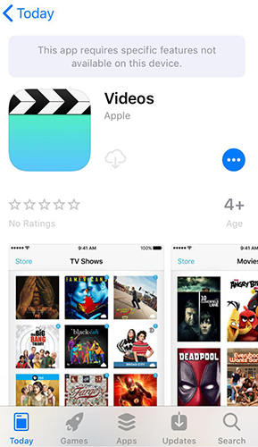 aplicación de videos en la tienda de aplicaciones