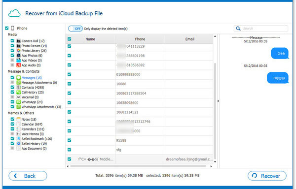 Ver y extraer mensajes de texto desde la copia de seguridad de iCloud