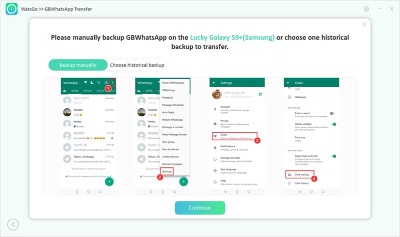 Guía Watsgo - GBWHATSAPP de respaldo en su dispositivo