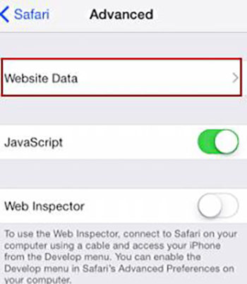 Eliminar todos los datos del sitio web