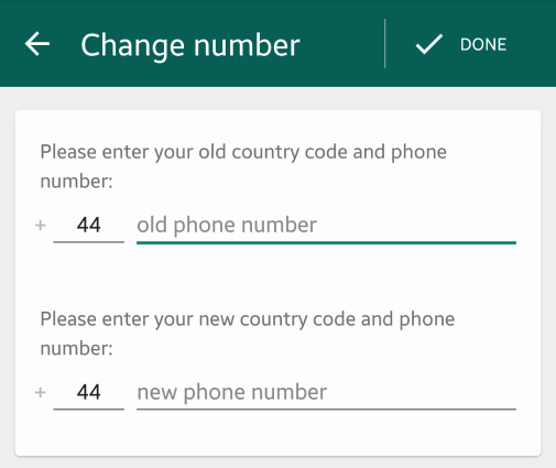 Cambiar el número de WhatsApp