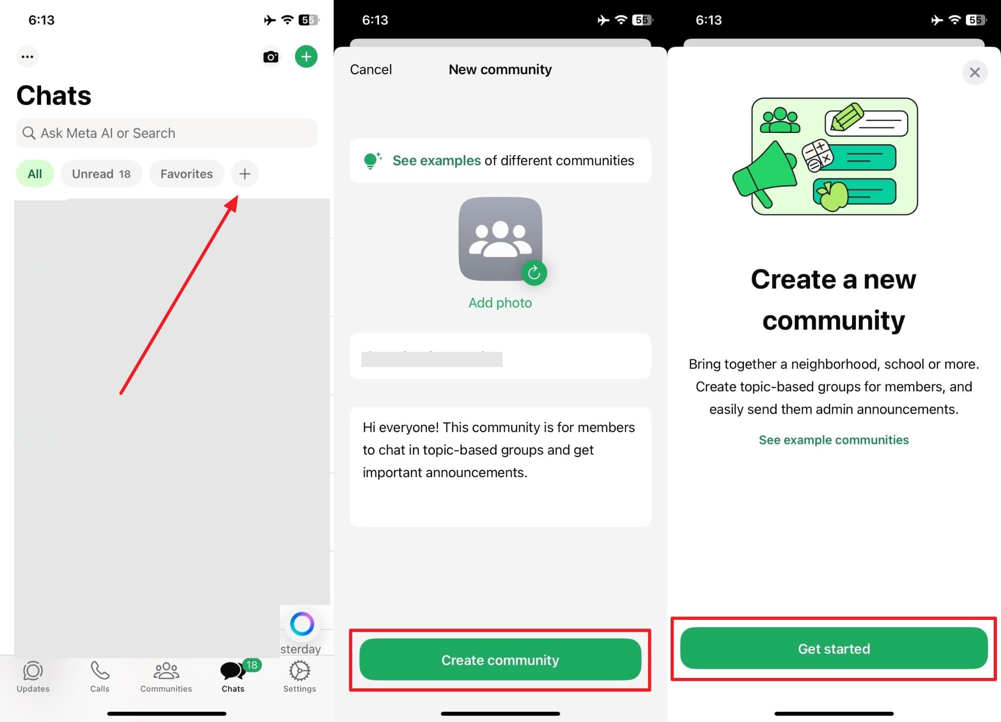Crear comunidad en iPhone