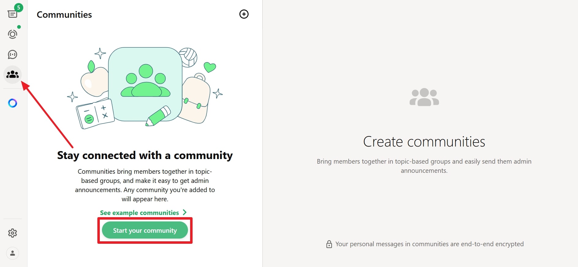 Comience su comunidad WhatsApp Desktop