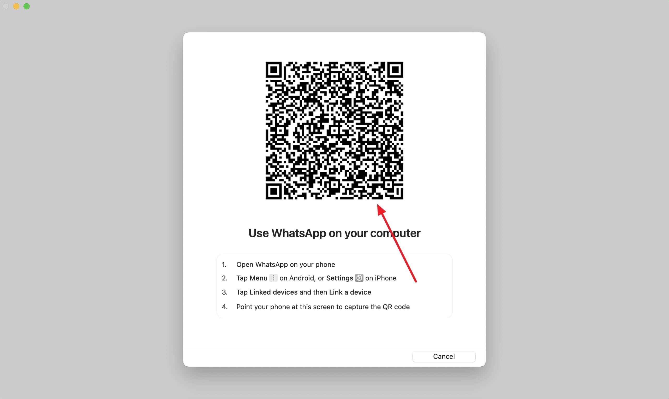escanear el código QR en Mac