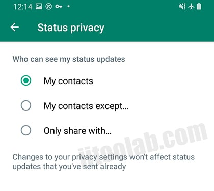 privacidad de estado de whatsapp